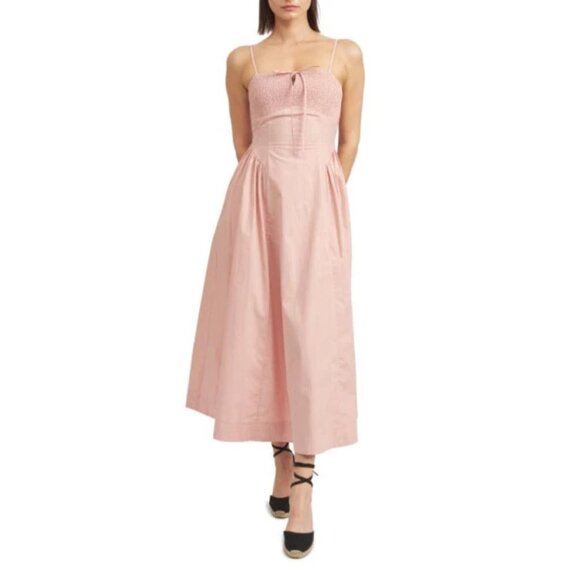 En Saison Eleanor Striped Cotton Midi Sundress - Picture 1 of 11
